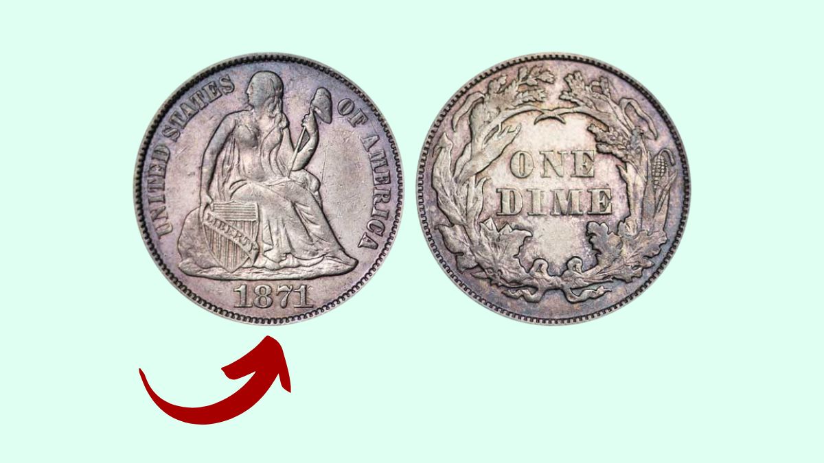 1871-CC Seated Liberty Dime